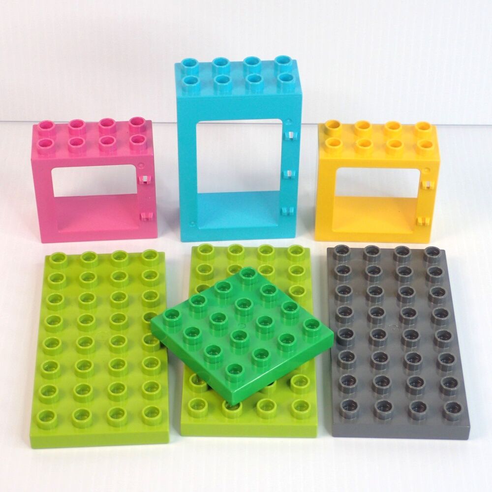 Genuine LEGO Duplo Plate Window Frame Door Frame Building Base Qty. 7 pieces